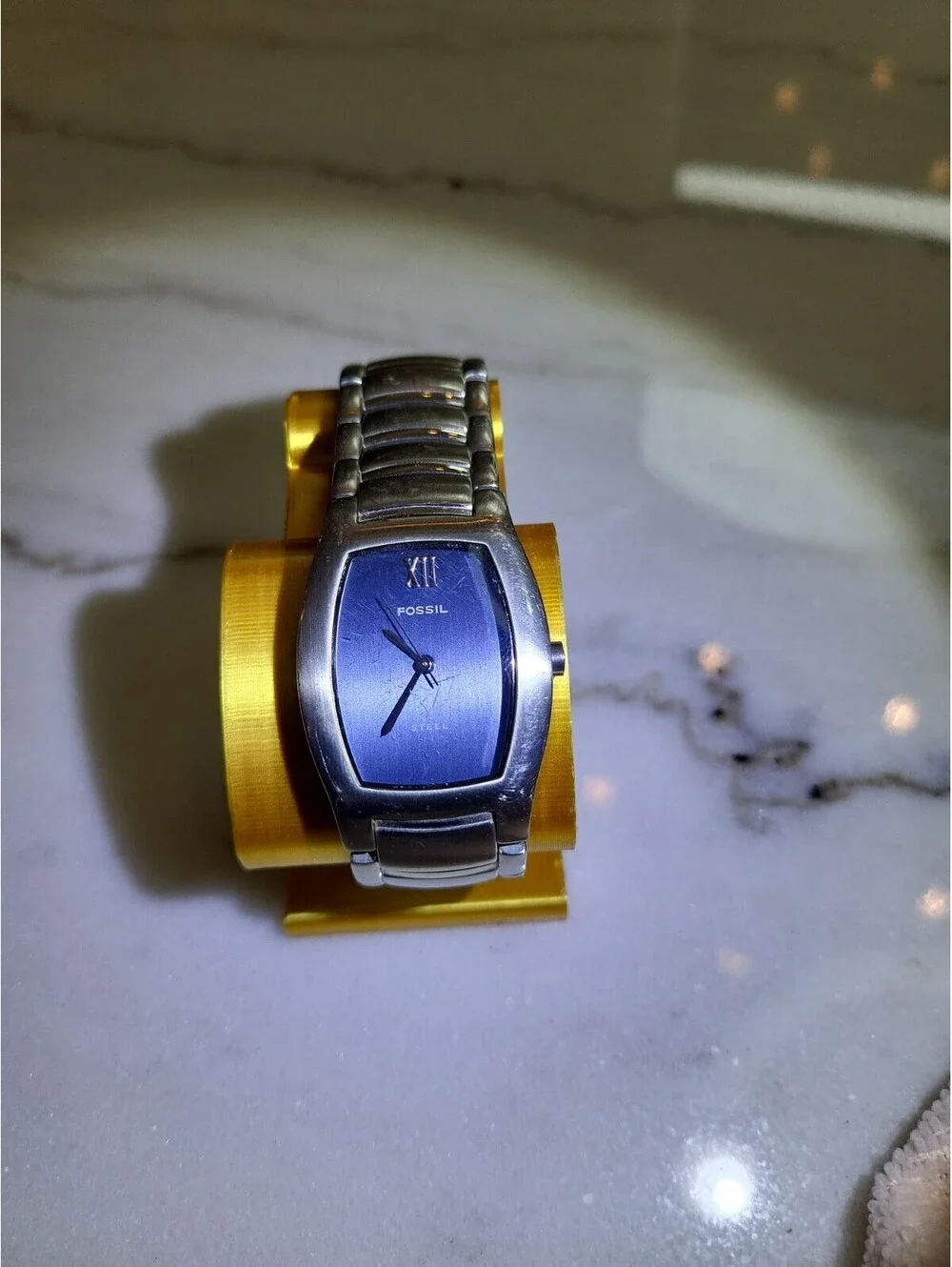 Fossil Arkitekt Men's Stainless Steel Quartz Wristwatch Dk Blue Dial 6.75